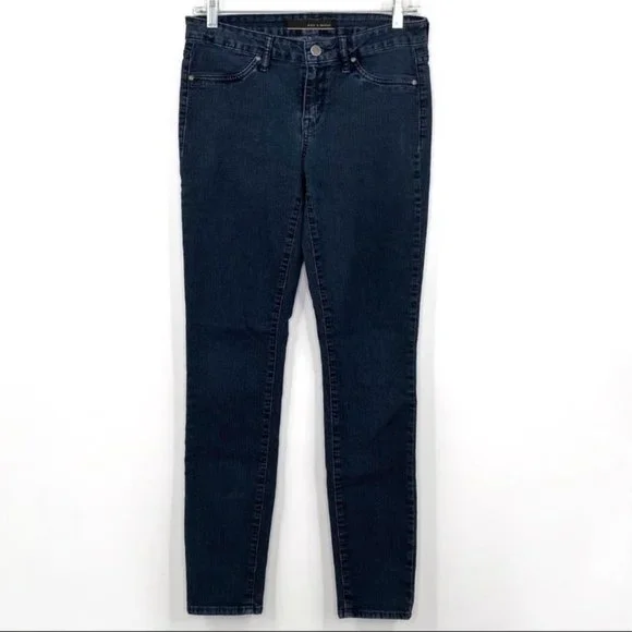 Rich & Skinny Skinny Jeans in Carly Blue Lower Rise Stretch Dark Wash Sz 28 - Picture 2 of 8